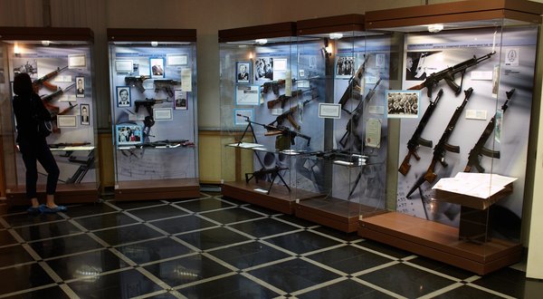 The museum at the Izhevsk Machine Works Kalashnikov factory in Izhevsk, the town known as the “Armory of Russia.”